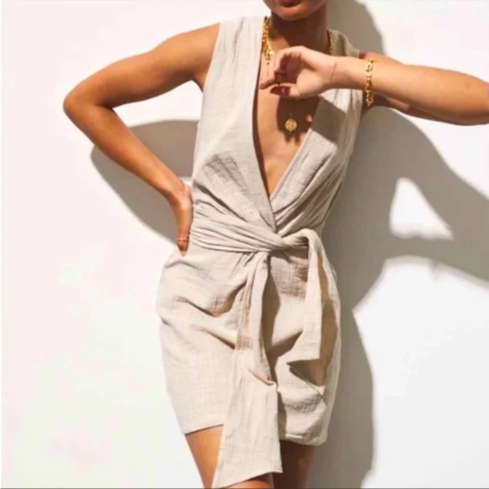 Maurie + Eve Cream Wrap Dress